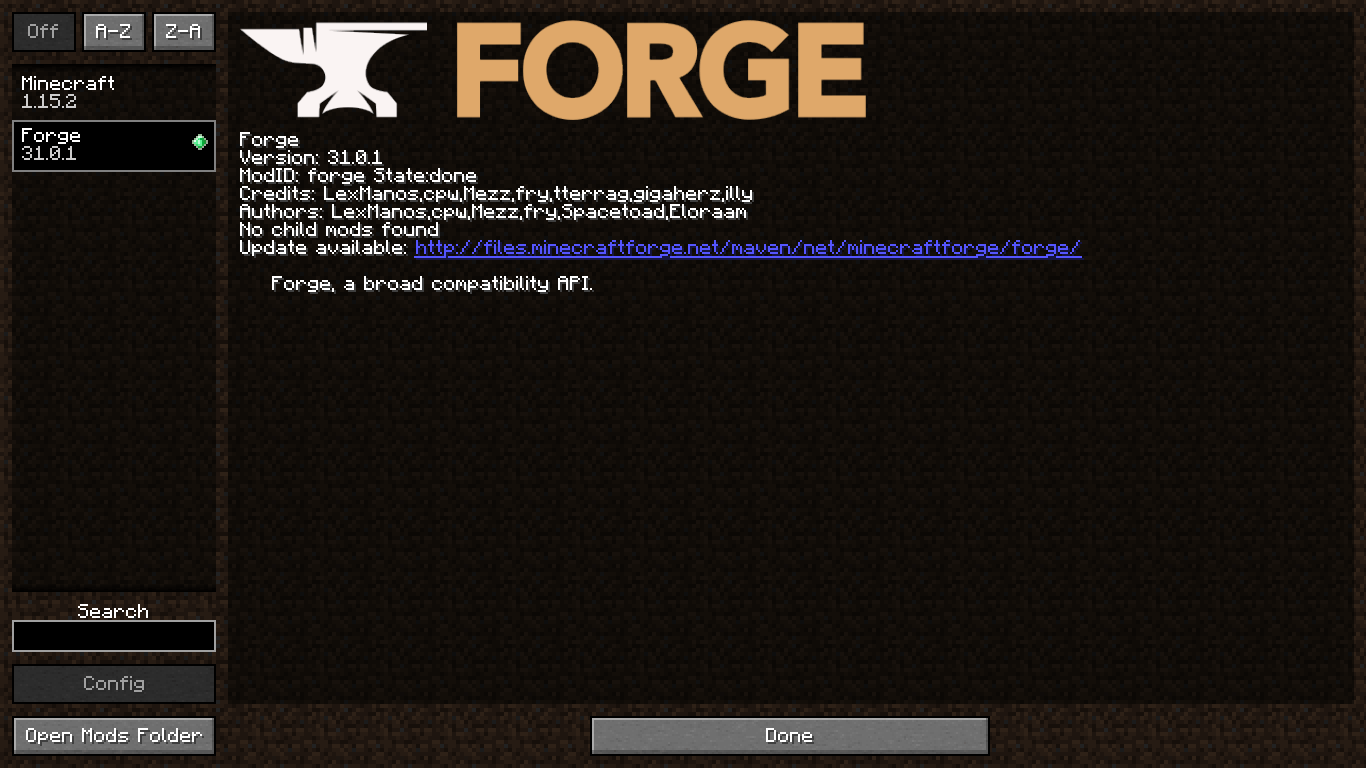 Minecraft Forge 1.15.2 - 1
