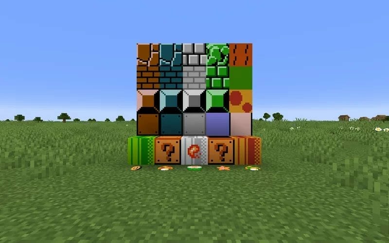 Super Mario Bros Blocks Pack 1.17.1 - main pinterest and site