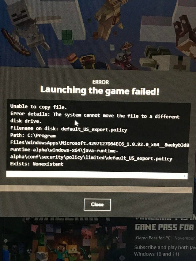 New Minecraft Launcher Has Been Reported to Be Bugged - screenshot of error New Minecraft Launcher Has Been Reported to Be Bugged - screenshot of error