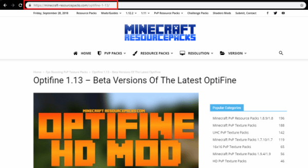 how to install optifine 1.13.1