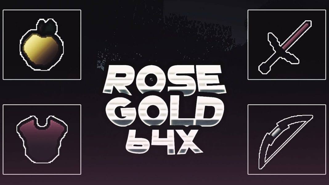 Rose gold 64x PvP Texture Pack for Minecraft UHC PVP FPS