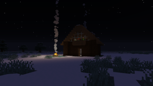 Snowy Log Cabin 1 Minecraft House - Snowy Log Cabin