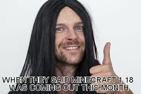 WHEN THEY SAID MINECRAFT 1.18  WAS COMING OUT THIS MONTH